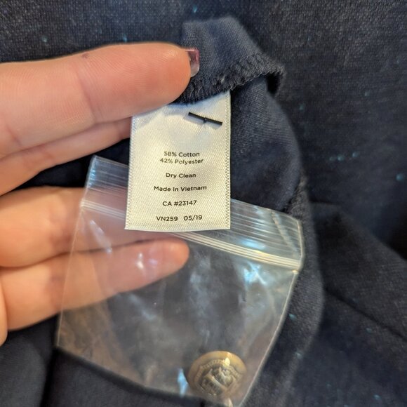 TALBOTS Nwot Heathered Shift Dress L Blue Fleck Navy Blue Retro Style 60's - Picture 12 of 13